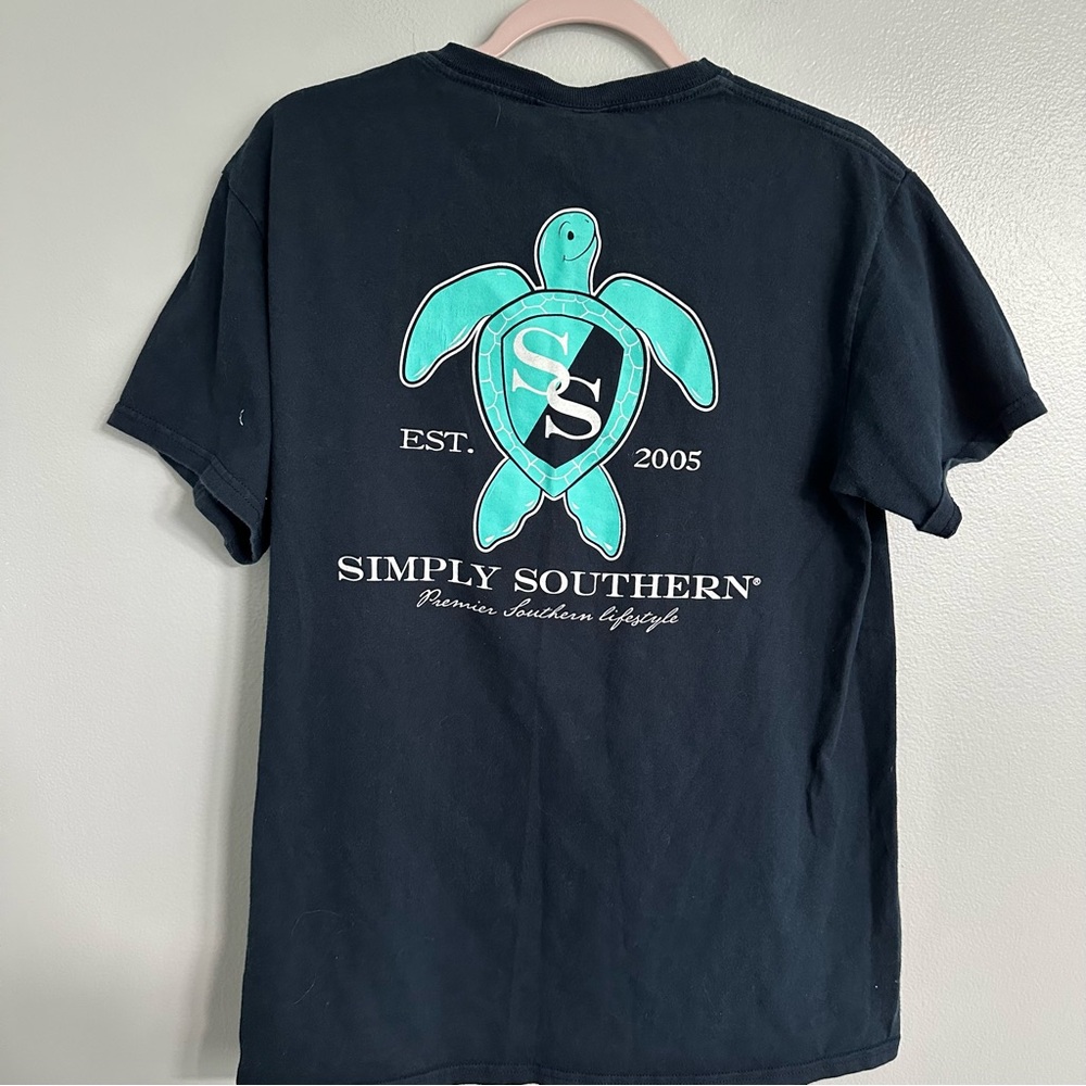 Simply Southern Navy Blue Turtle Logo Tee